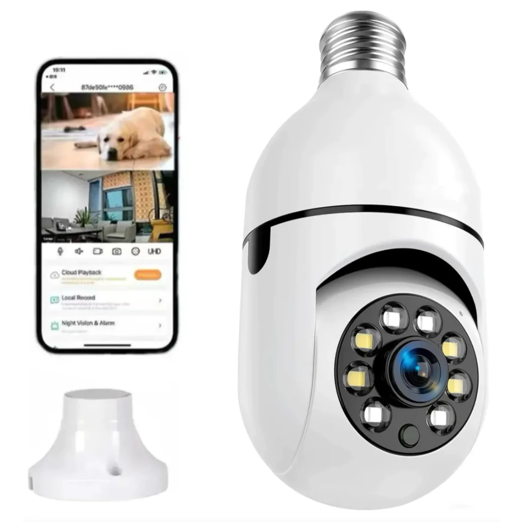 Câmera de segurança Wi-Fi 360° com aplicativo no celular